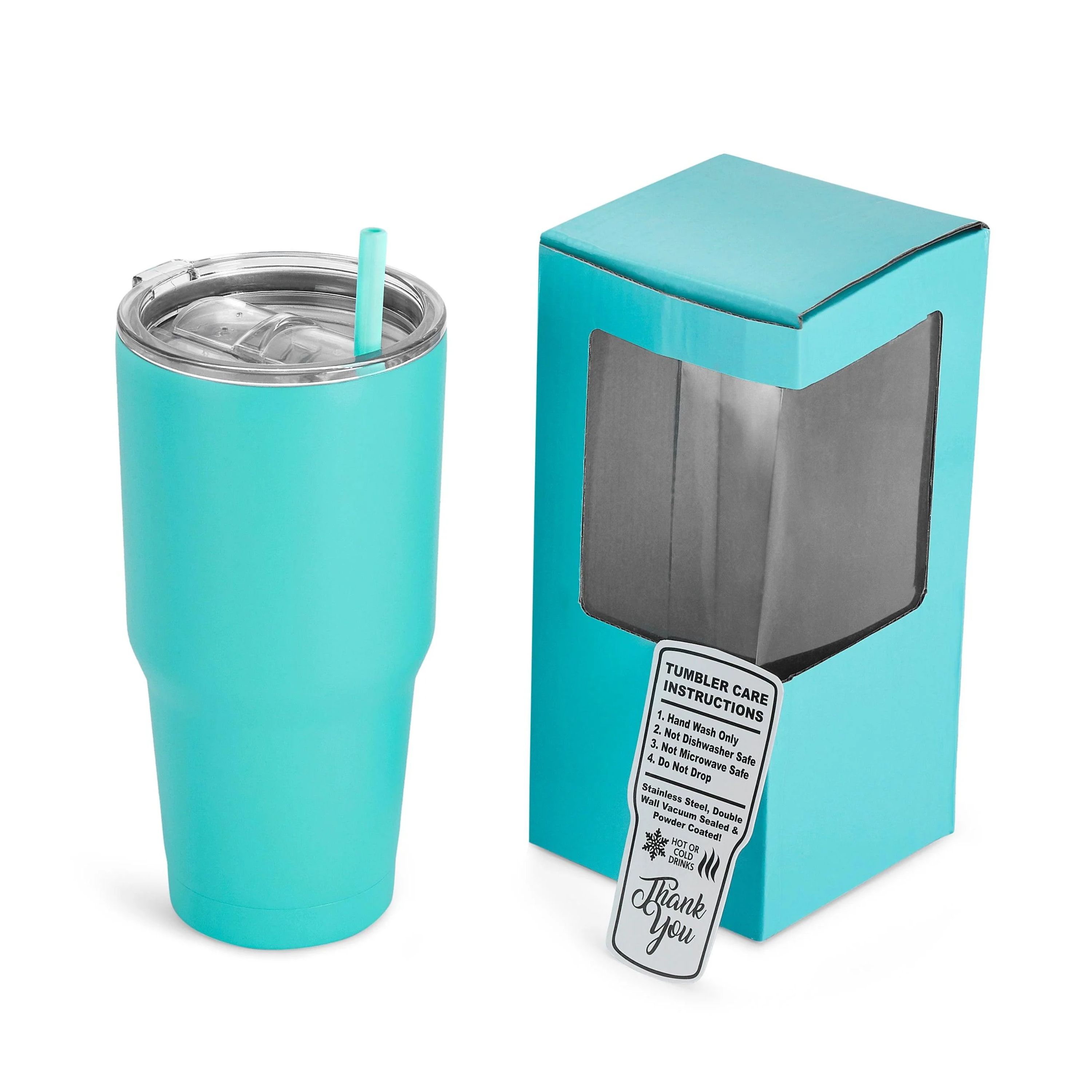 30 Oz. Unbranded Stainless Steel Tumbler w/ Color Matched Window Display Gift Box 4