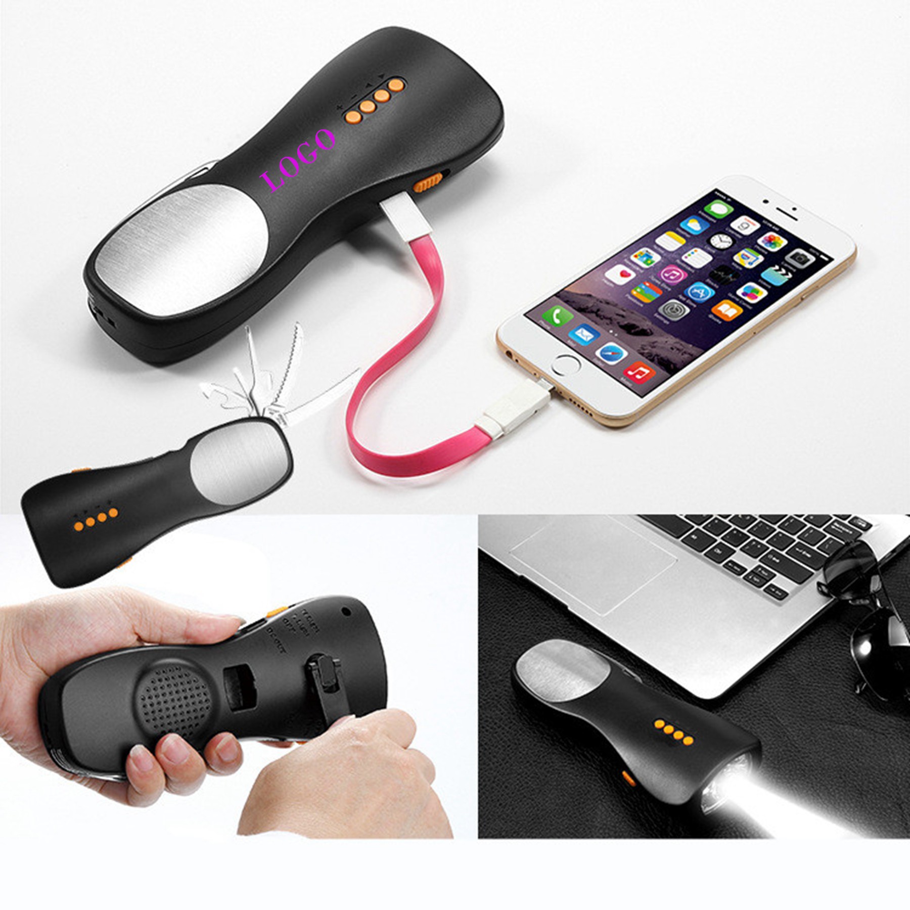 Solar Hand Crank Flashlight Radio
