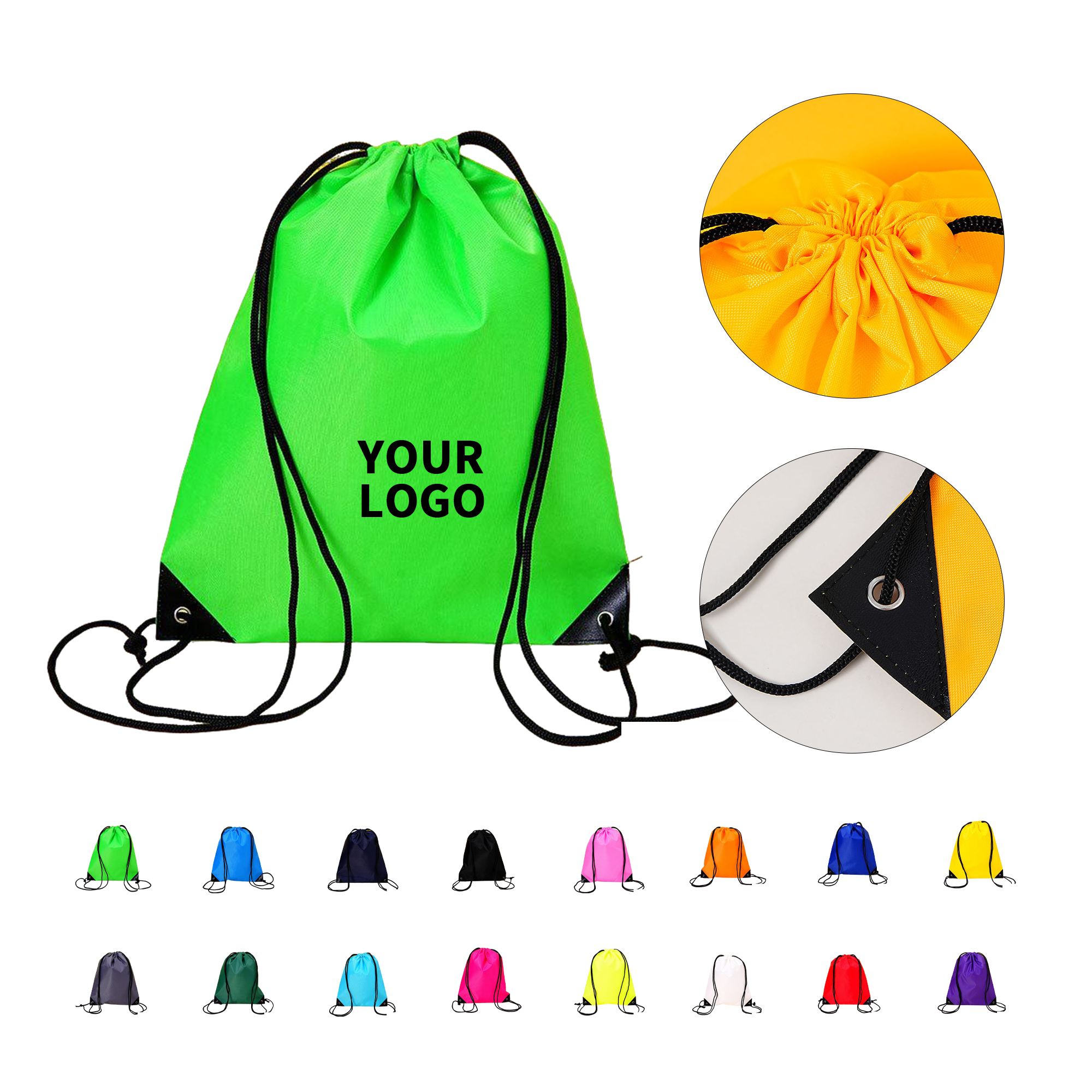 210D Nylon Drawstring Sack With Reinforced Corners 13