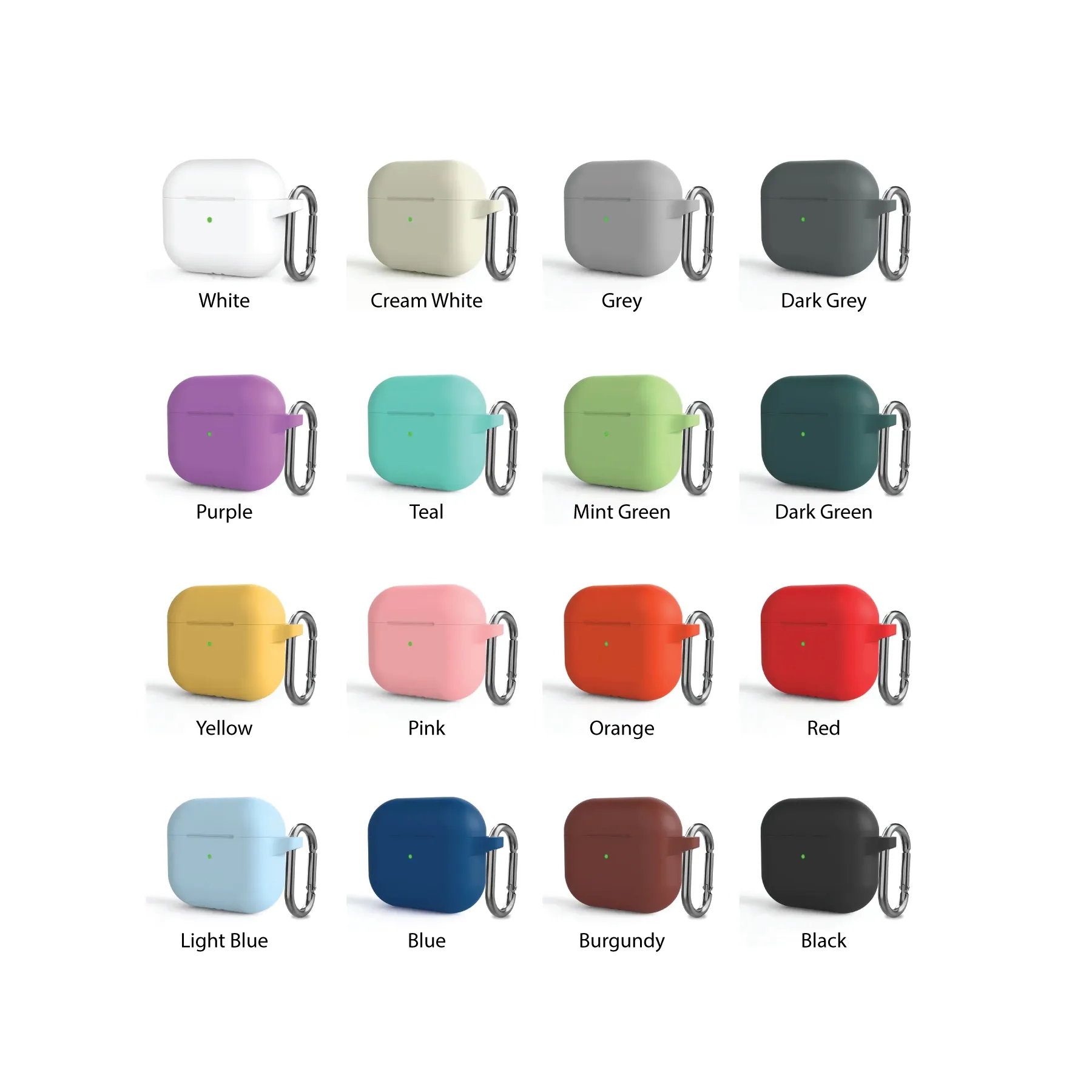 Silicone AirPods Case with Carabiner (2nd or 3rd Gen) 23