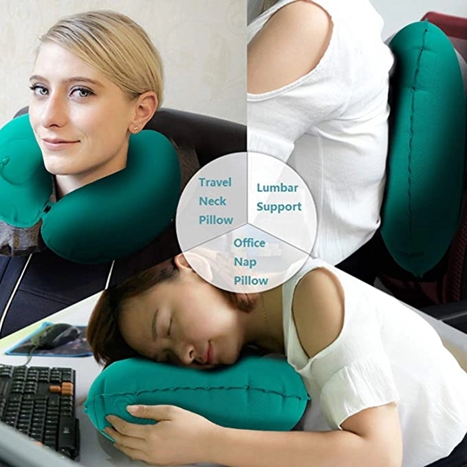 Press Inflatable Neck Travel Pillow 6