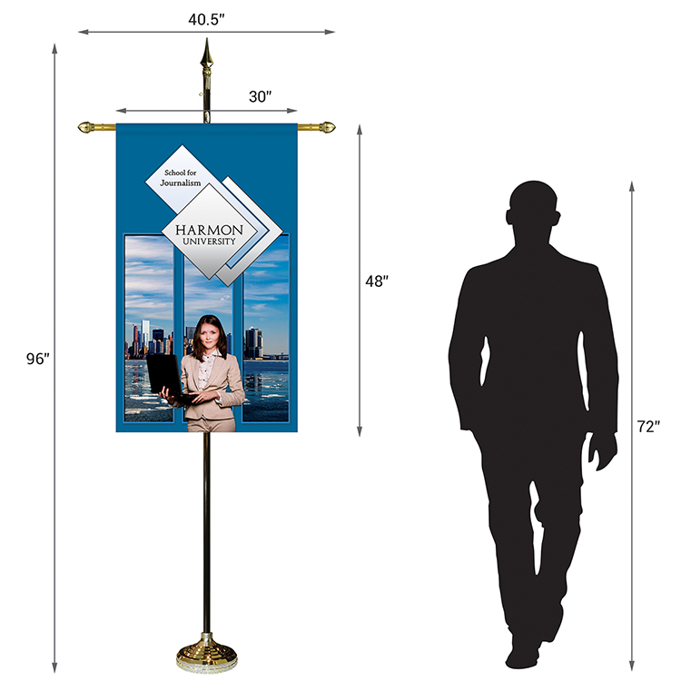 30" x 48" Premium Gonfalon 8' Kit / Straight Cut 20