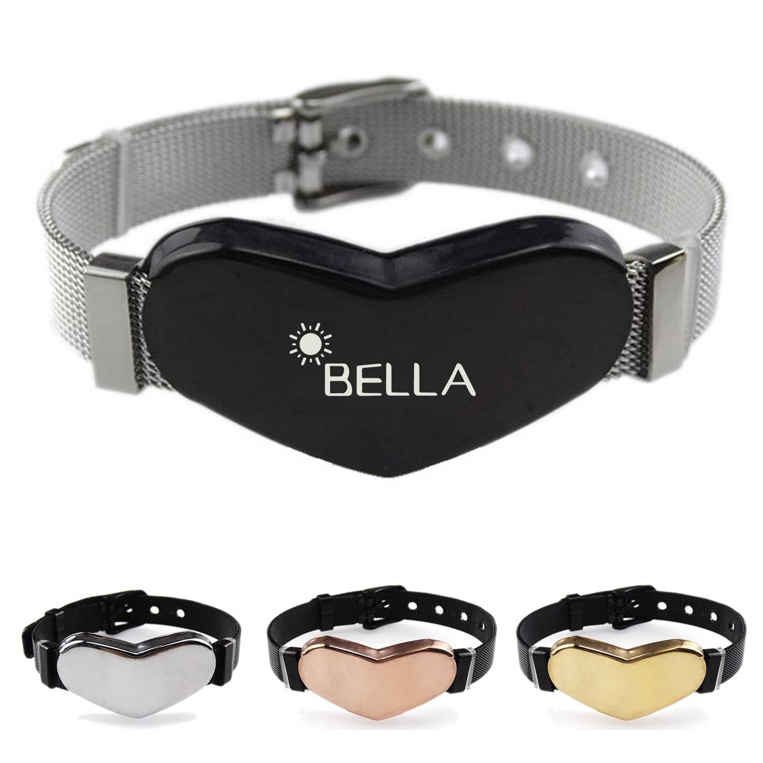 Heart-Shaped Watch Chain Stainless Steel Bracelet 2