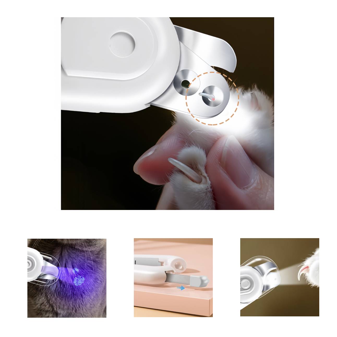 Pet nail clippers with LED lights 3