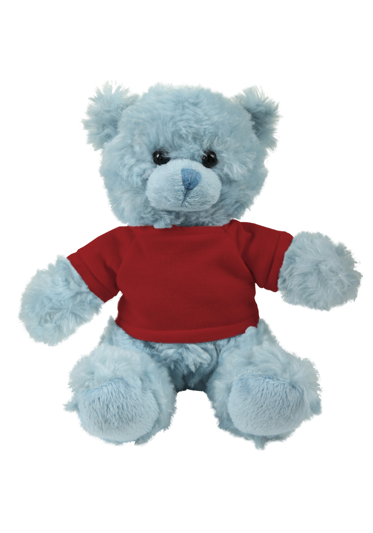 soft plush Blue Curly Sitting Bear with t-shirt 15