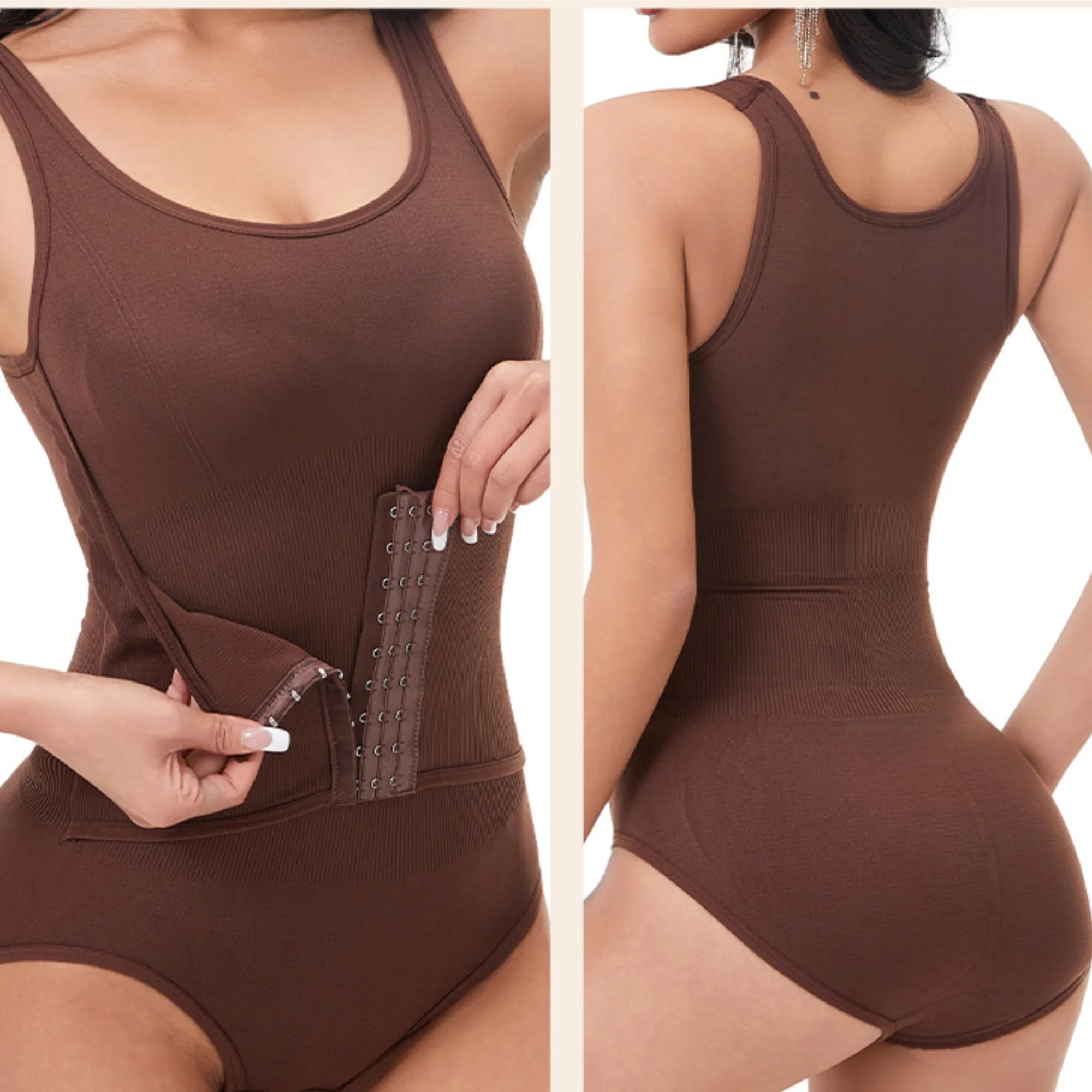 Double Layer Shapewear Tummy Control Bodysuit For Women 3