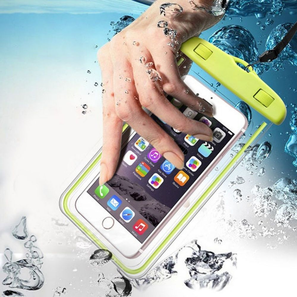 PVC Inflatable Waterproof Phone Pouch For Swimming With Touch Screen Capability 2
