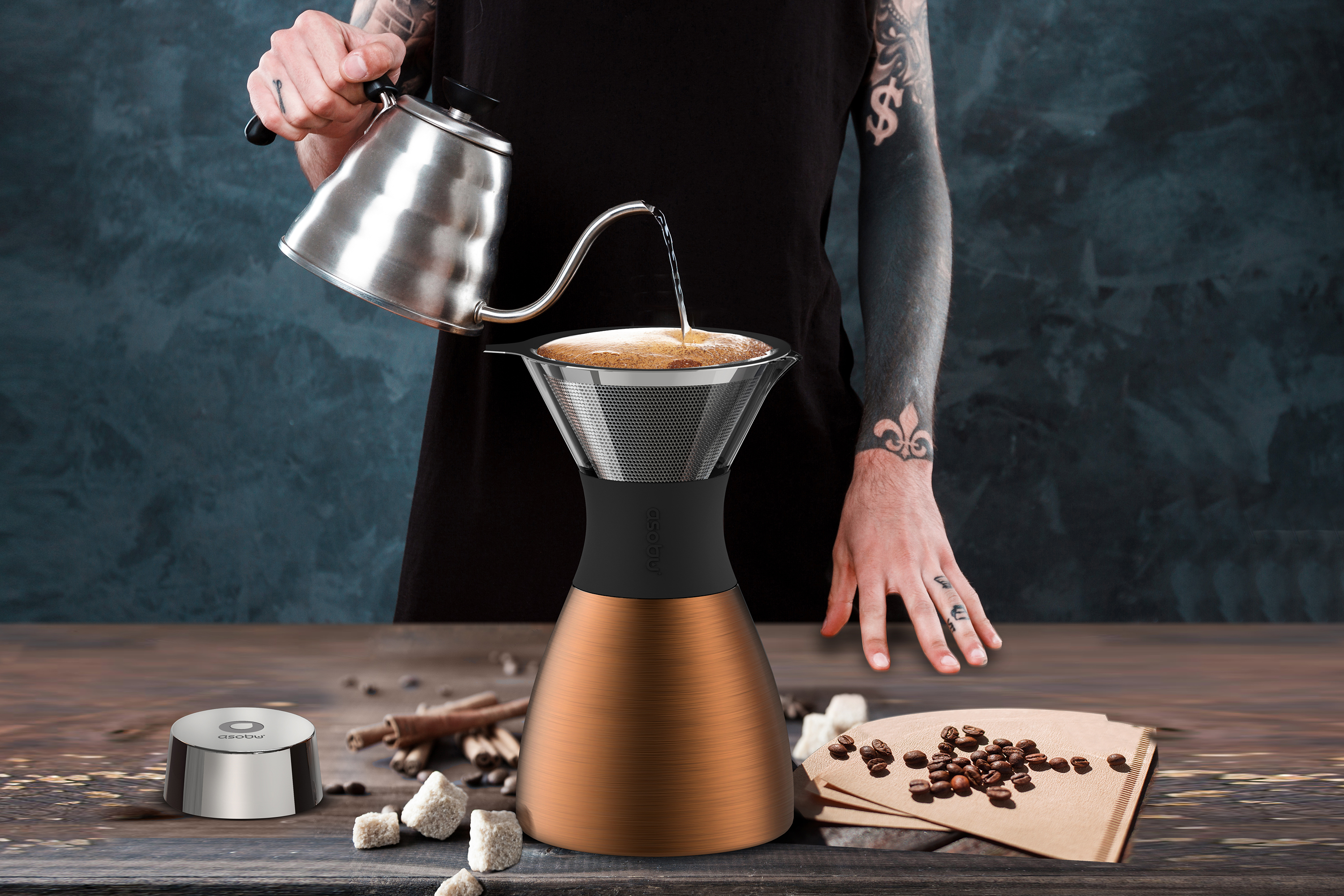 Asobu 40 Oz. Pourover Insulated Coffee Maker 1