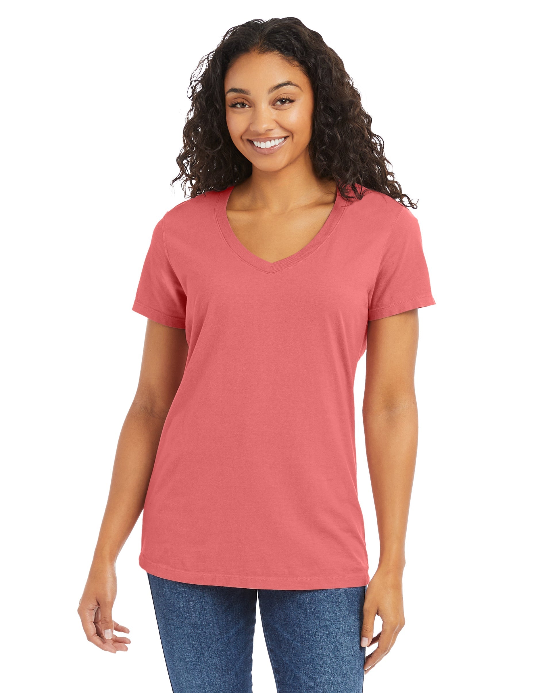 ComfortWash Ladies Short Sleeve V-Neck Tee 4