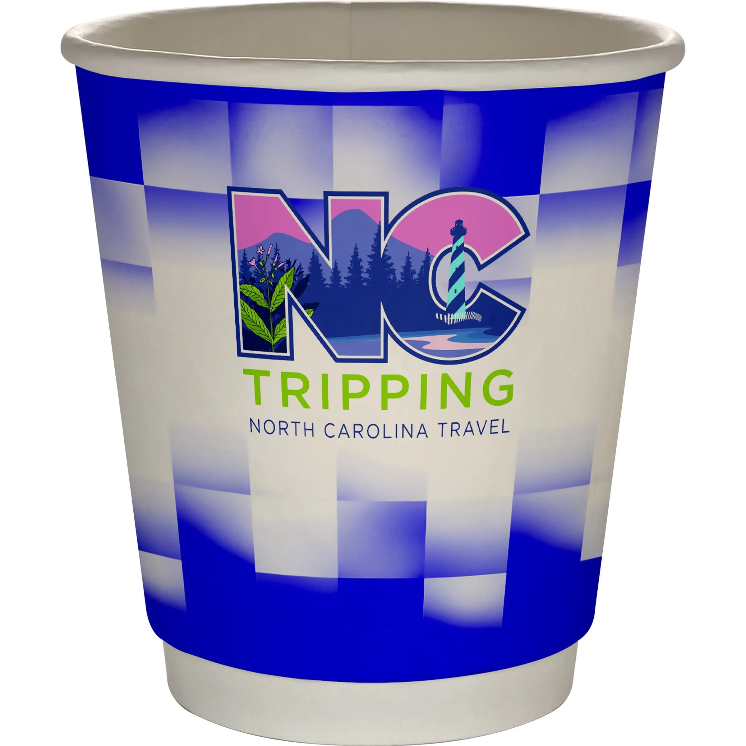 10 oz Full Color Shaded Checkers Insulated Paper Cup 19
