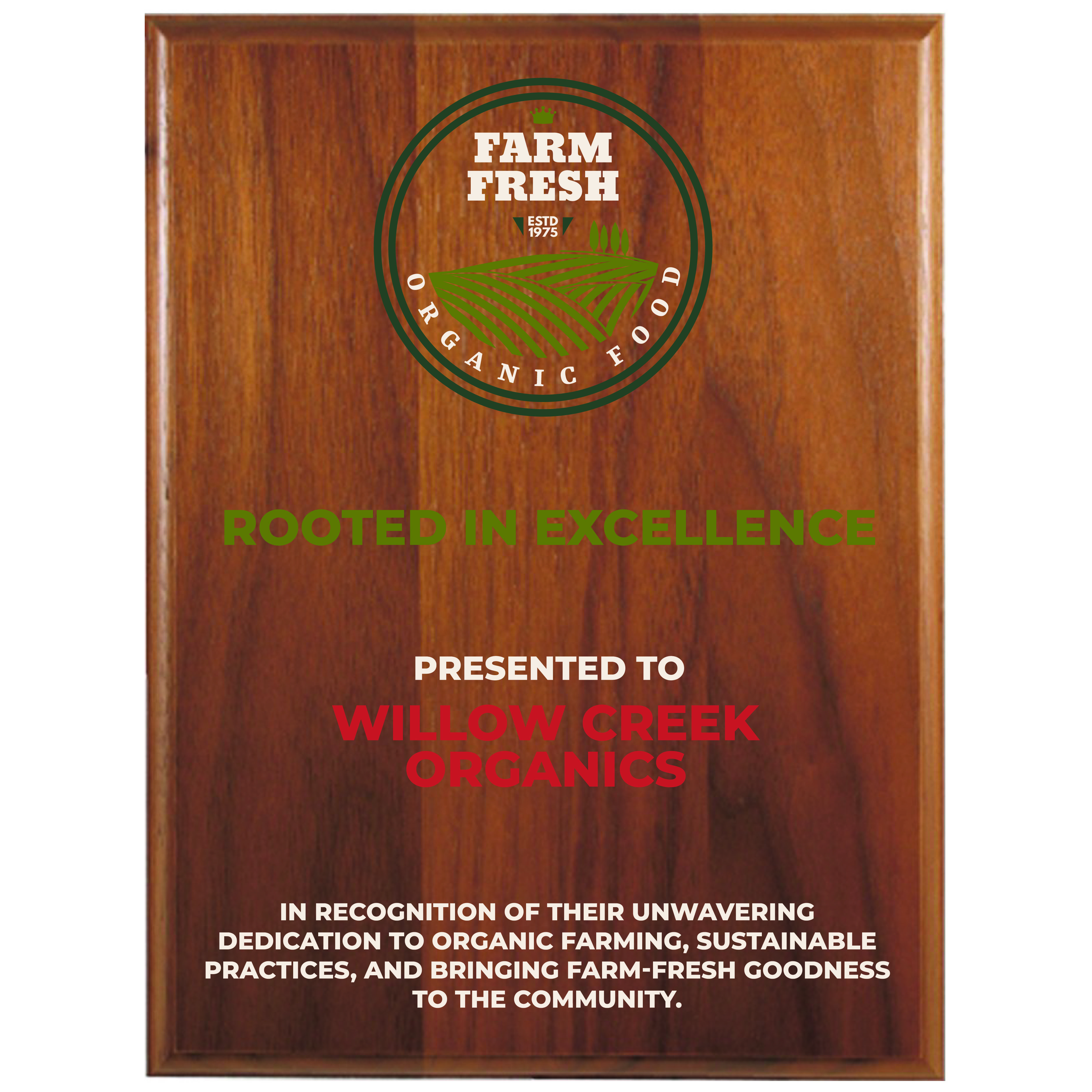 9" x 12" Step-Edge Genuine Walnut Plaque 4