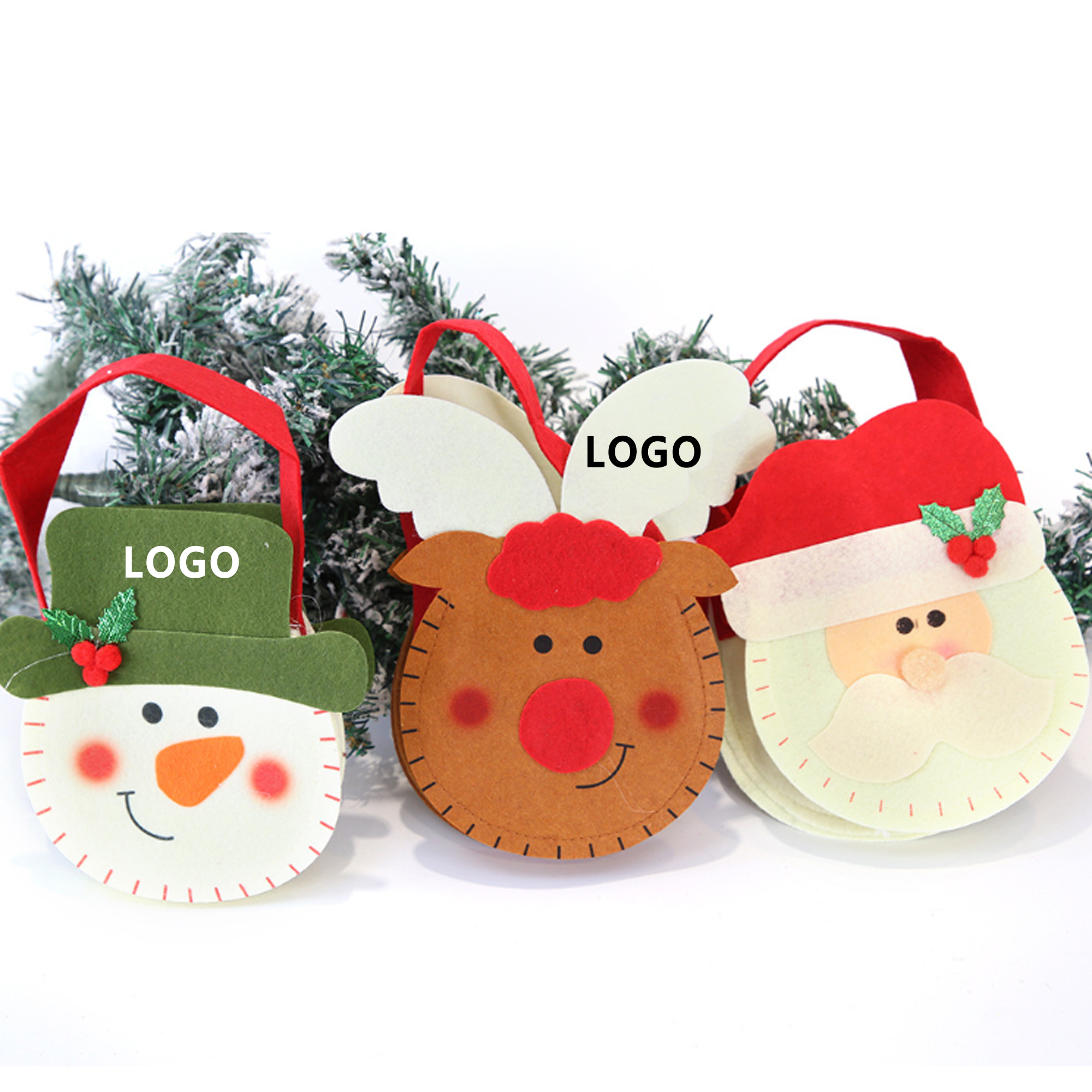 Christmas Felt Gift Tote Bag, custom tote bag with logo imprint 2