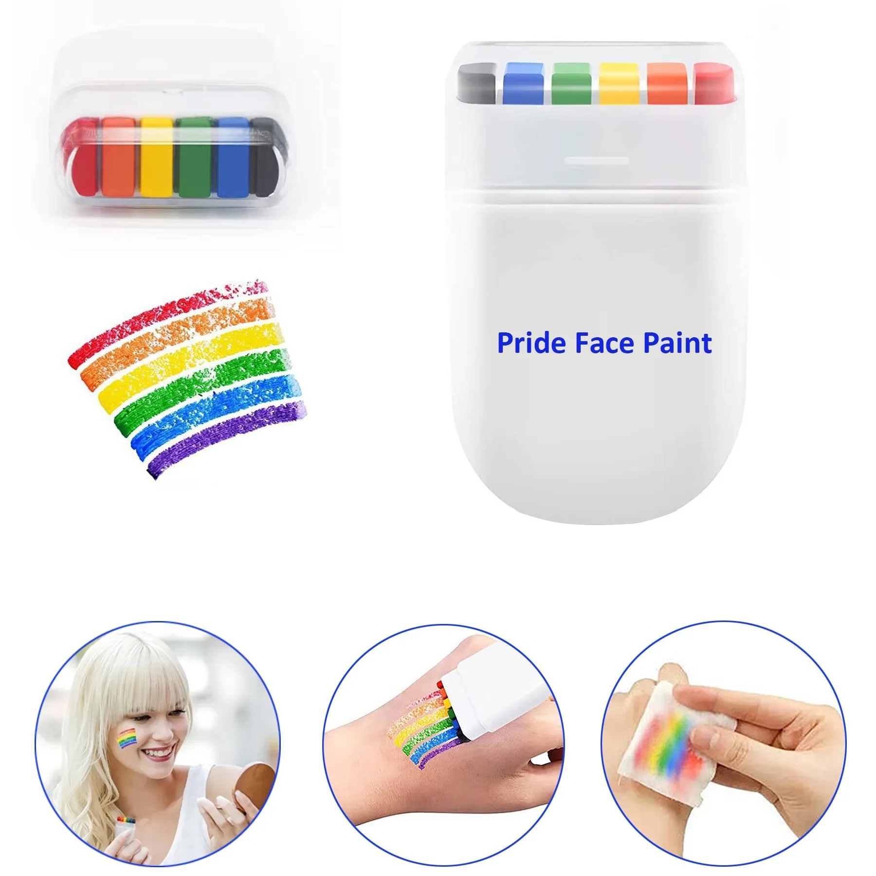 6-Color Face Rainbow Paint Pens 3