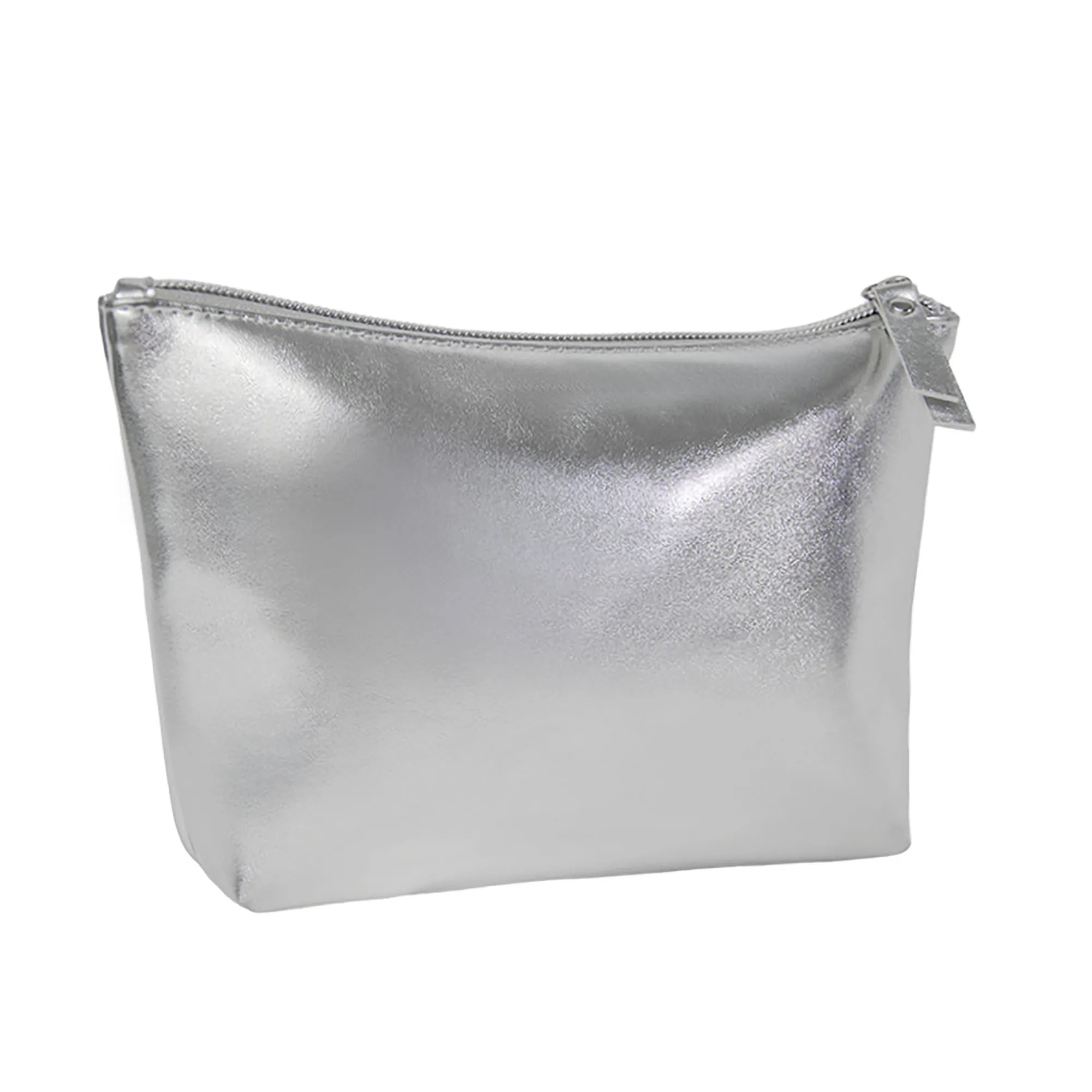 Silver Pu Leather Cosmetic Bags Set-3pcs 2