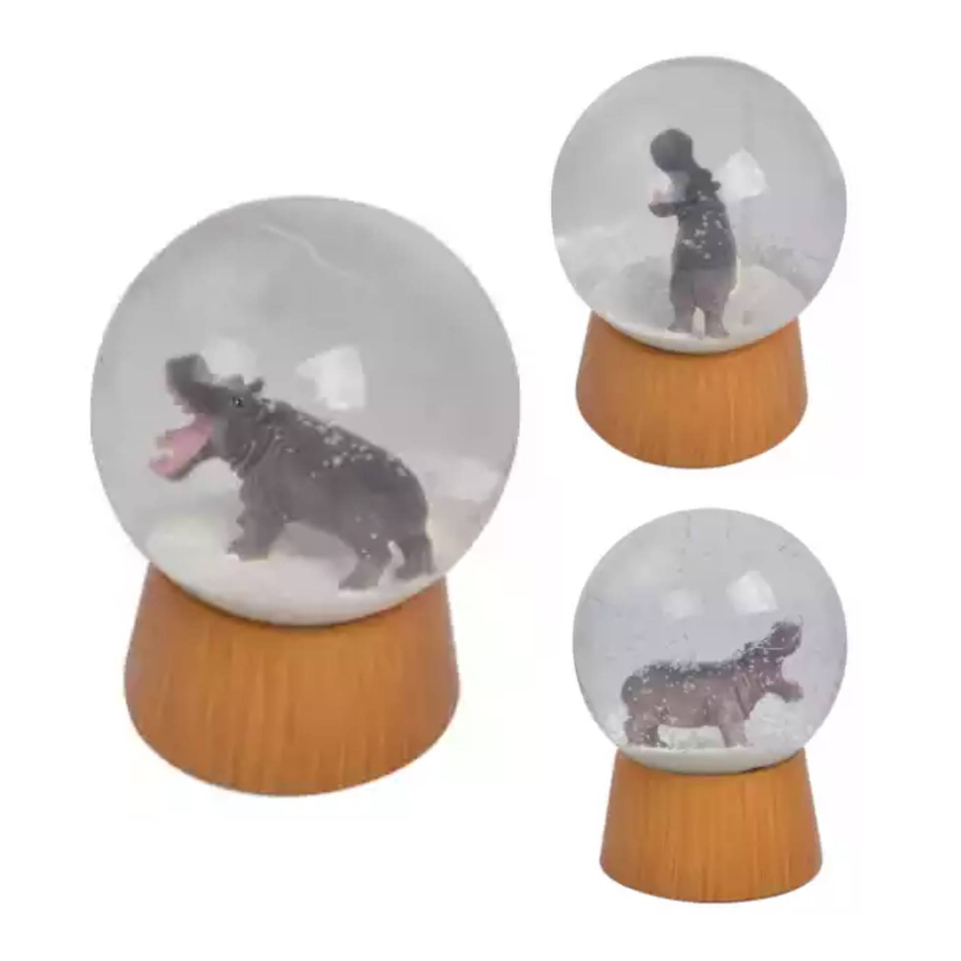 Custom Hippo Snow Globe Ornament 4