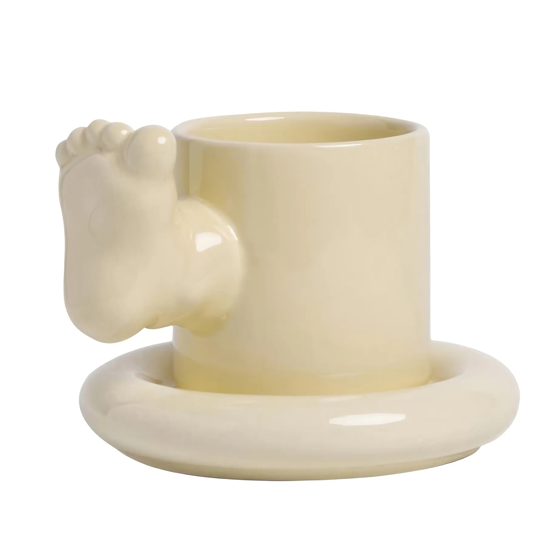 8.4 OZ. Ceramic Tea Cup Coffee Mug with Saucer Set 3