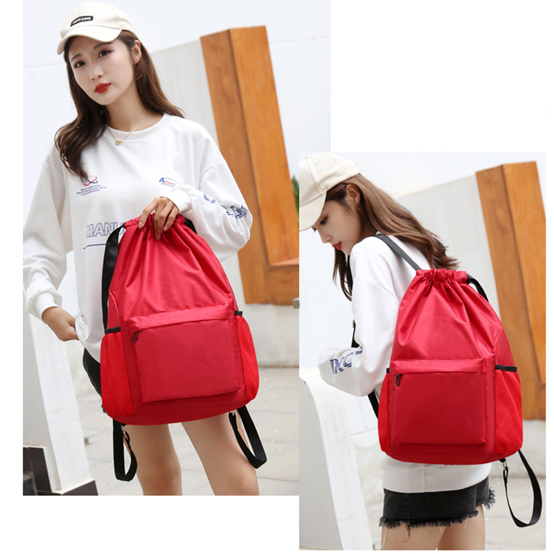 Waterproof Large Sports Drawstring Backpack w/Adjustable Shoulder Strap 29