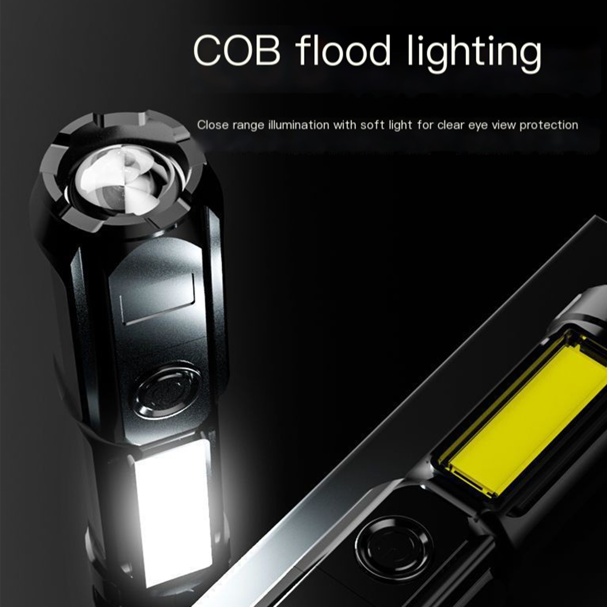 Rechargeable Zoomable LED COB Flashlight 7