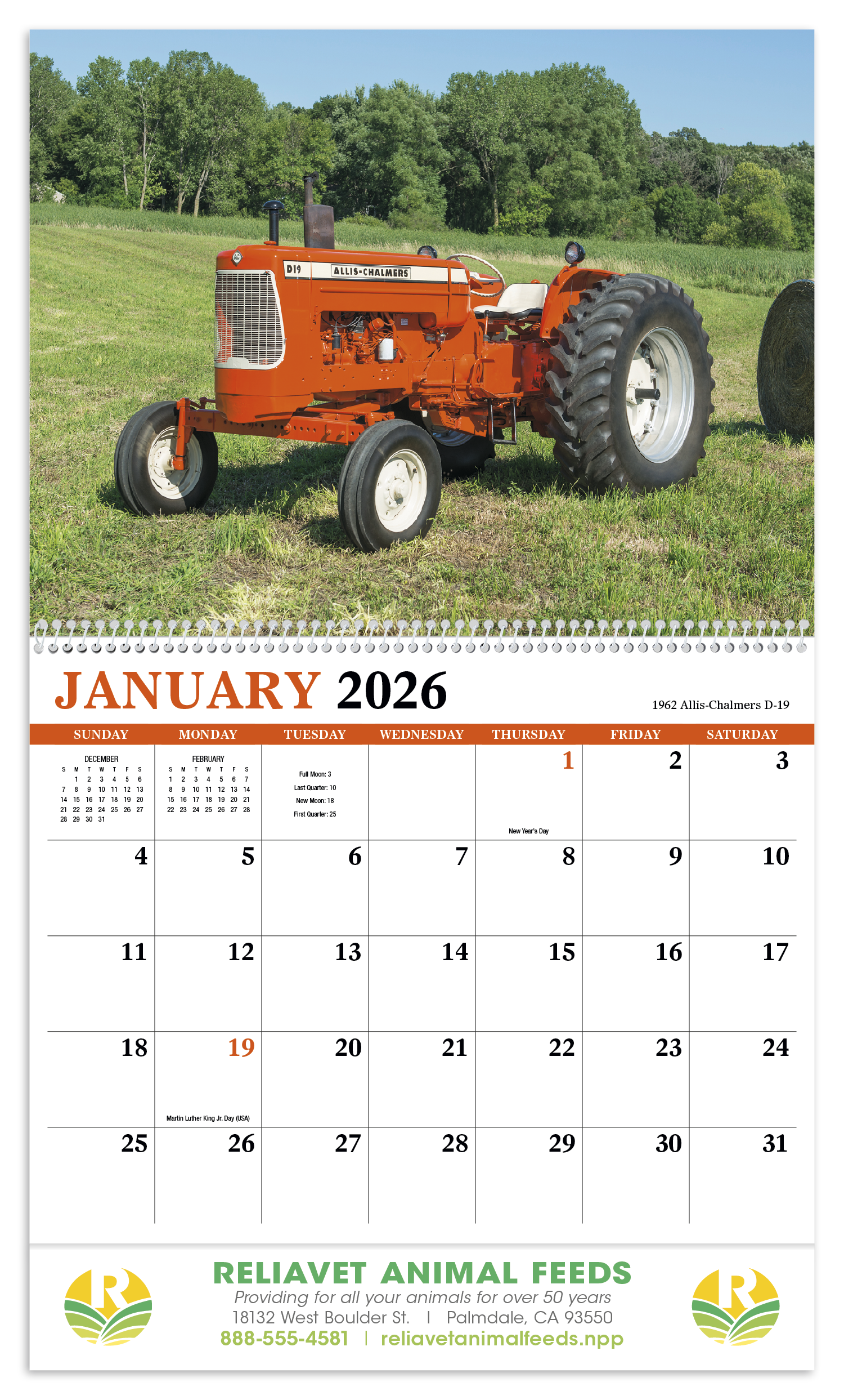 HotLine® Products Vintage Tractors Appointment Calendar - Spiral 49