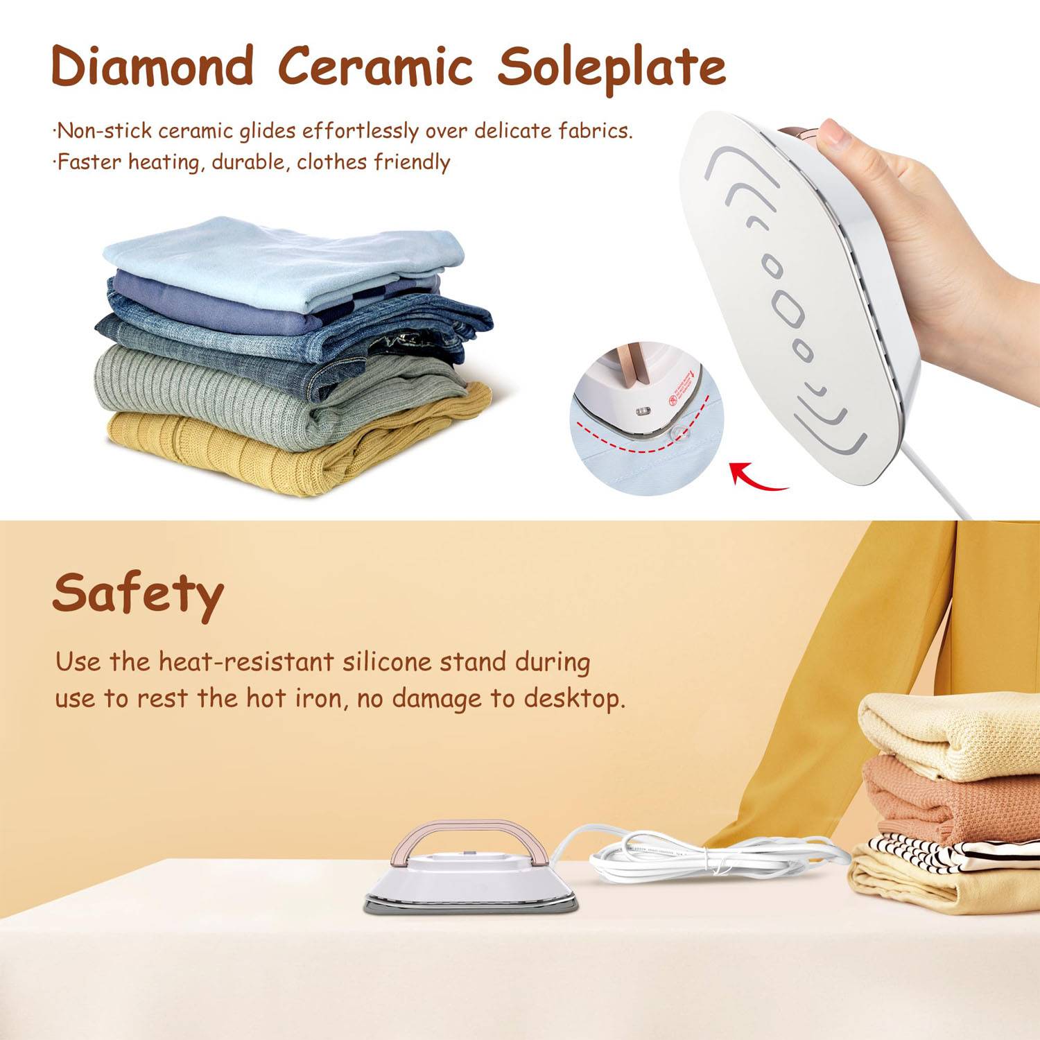 Lightweight Portable Handheld Mini Electric Travel Iron 8
