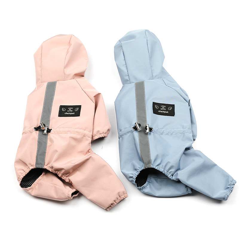 Traceable waterproof dog reflective raincoat 2