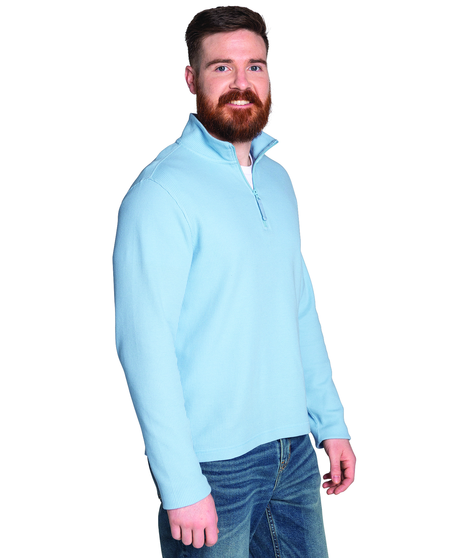Men's Lightweight Waffle Quarter Zip Pullover 23