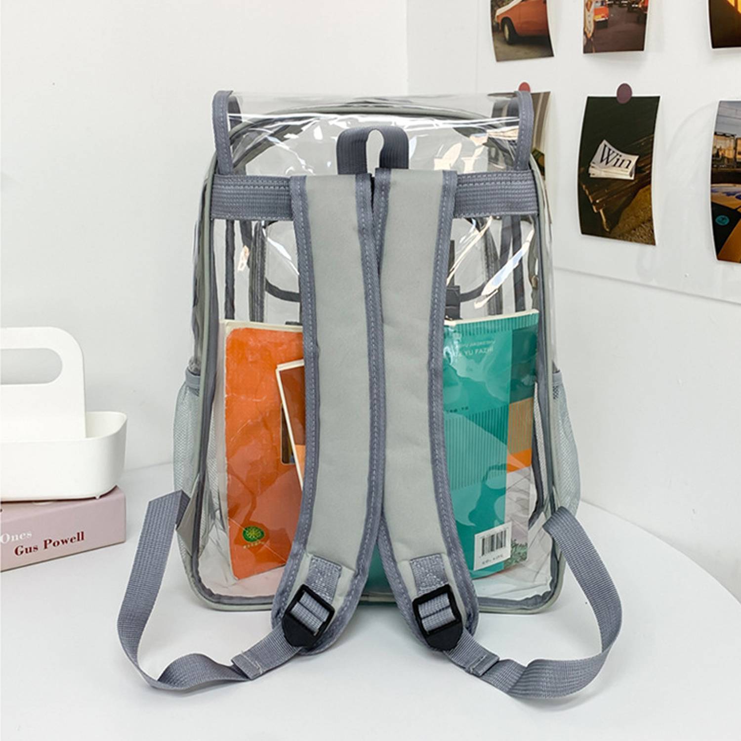 Waterproof PVC Clear Flip Top Backpack 12