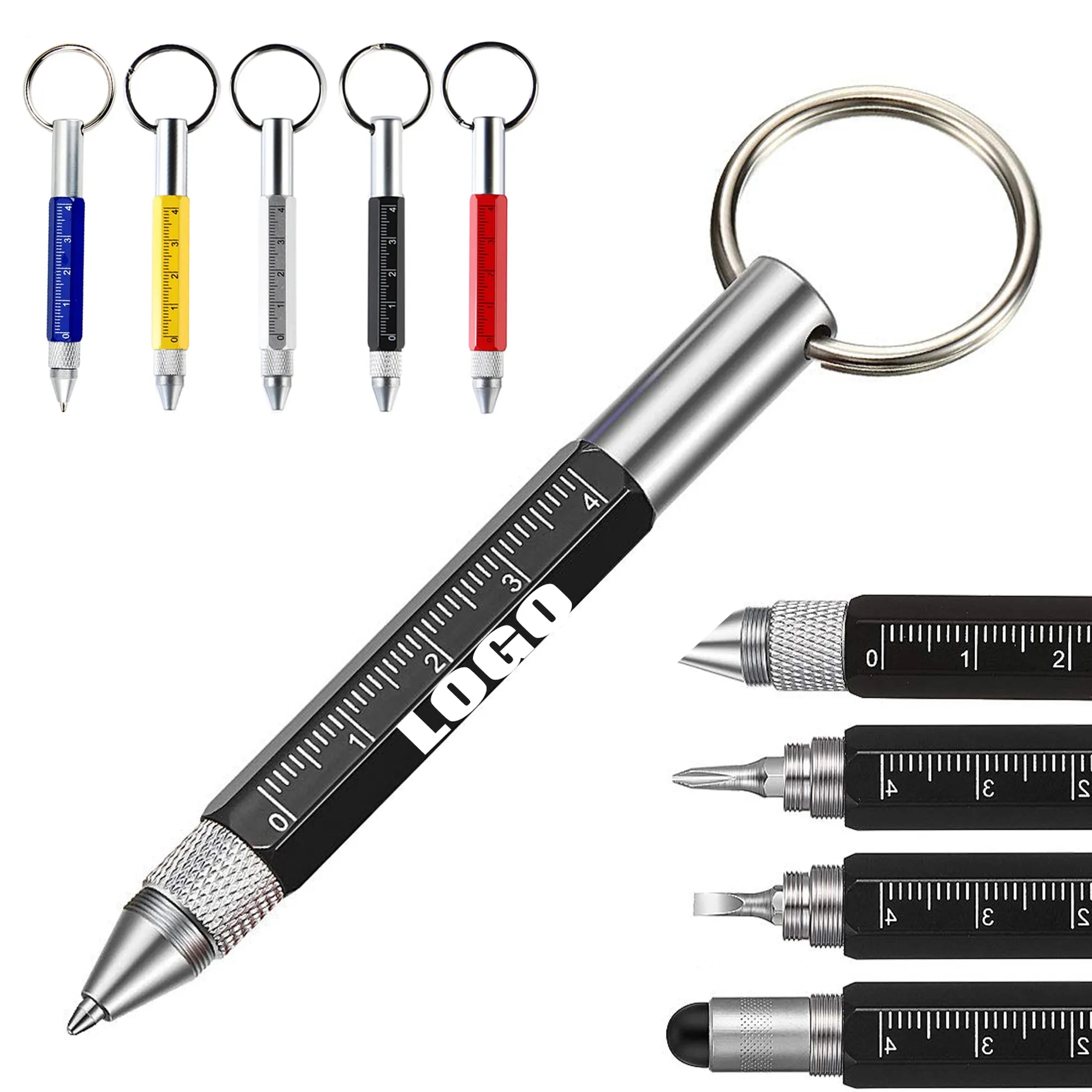 6-in-1 Tool Pen Multifunctional Keychain 3