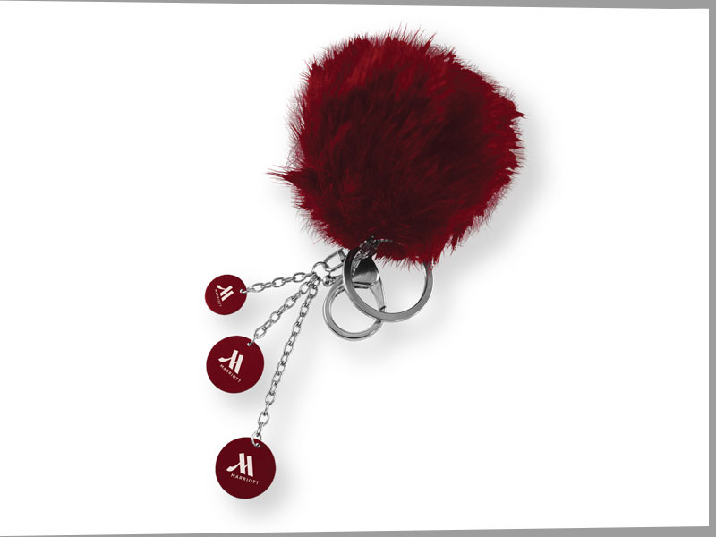 Plush Color Puff Key Chain