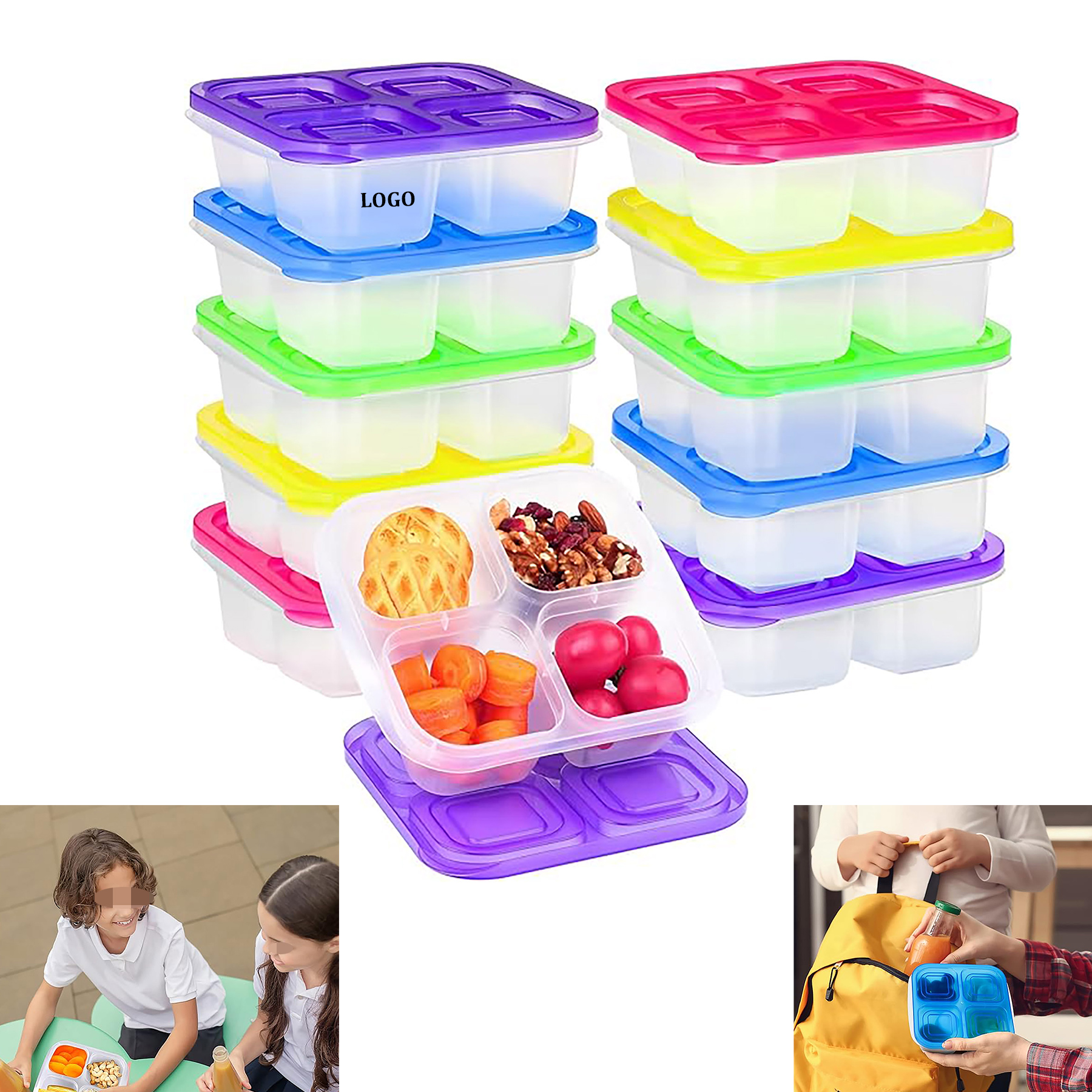Four Compartment Reusable Lunch Box 2