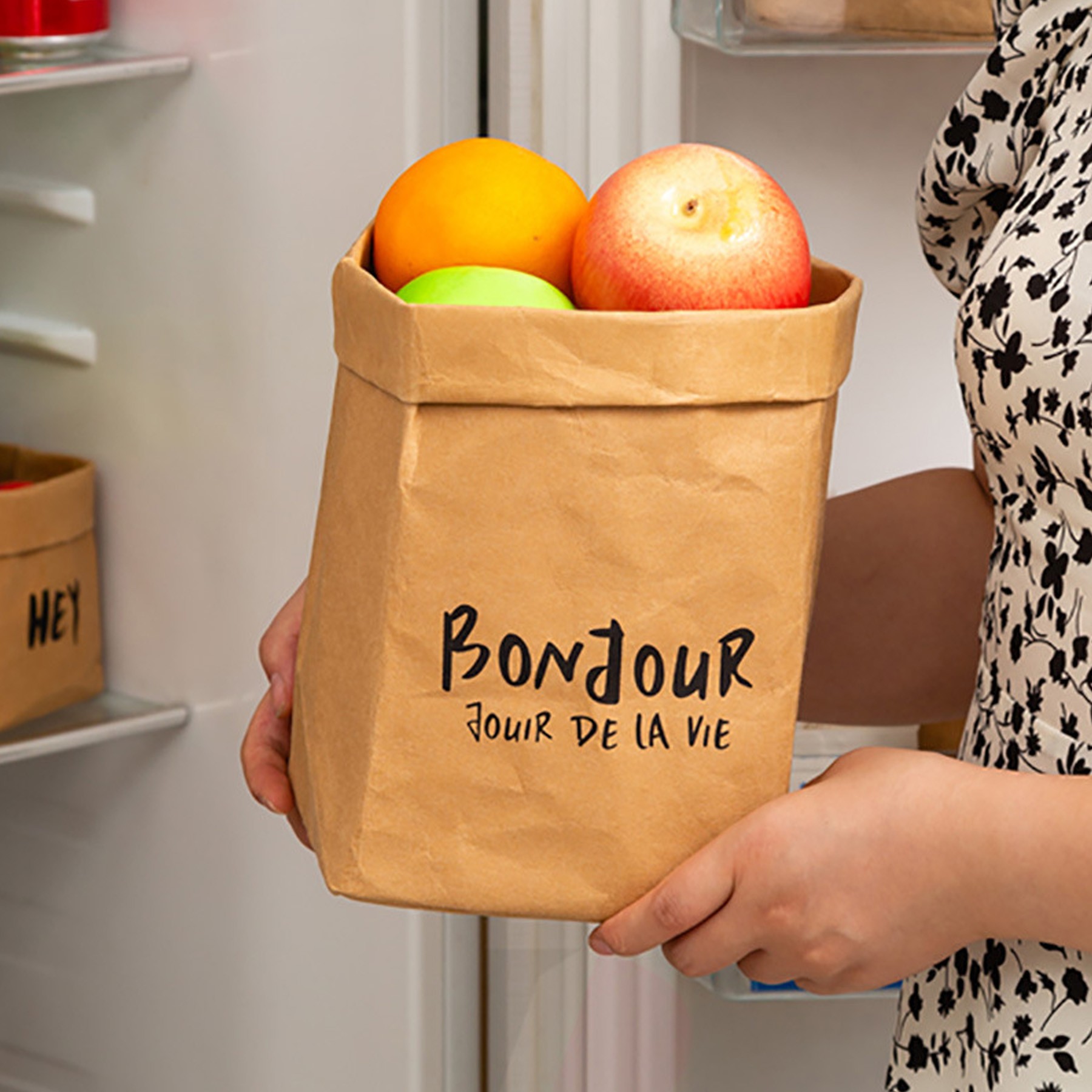 Washable Reusable Kraft Paper Grocery Bag 3