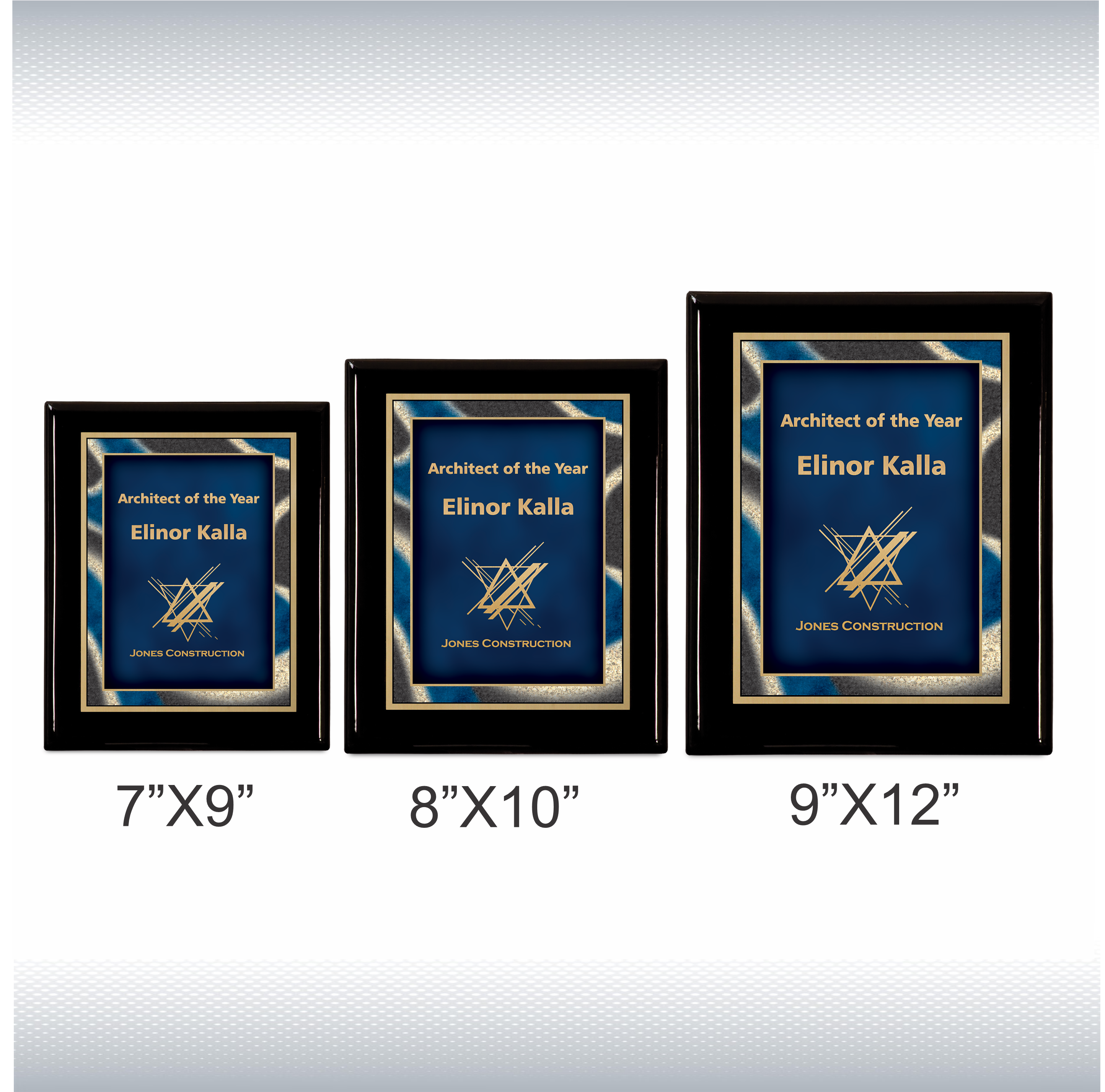 Premium Black Piano Finish Plaque with Blue Artist Plate 3