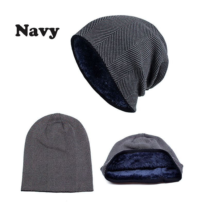Unisex Knitted Wool Beanie Hats w/Fleece Liner 5