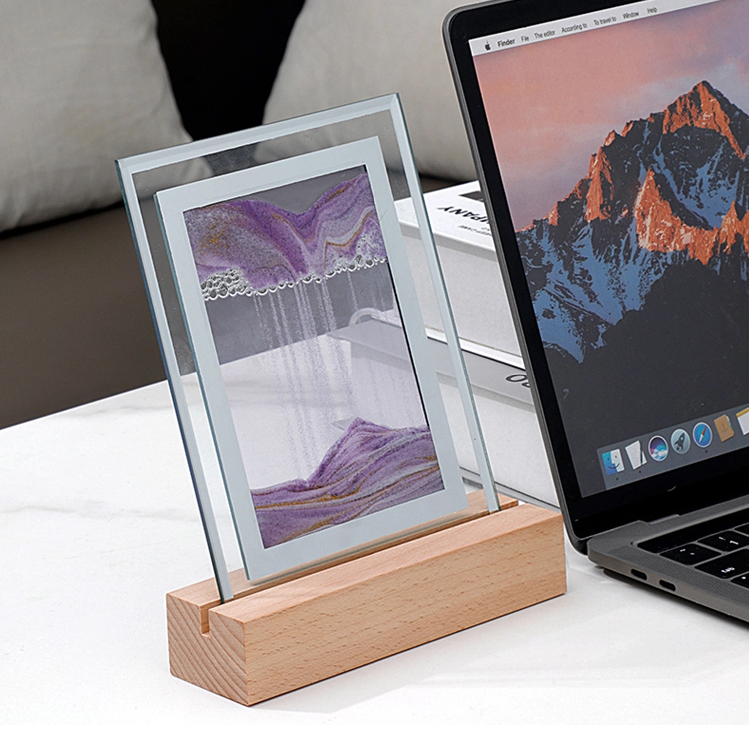 3D Landscape Frame Sandglass Table decoration with LED Light 8