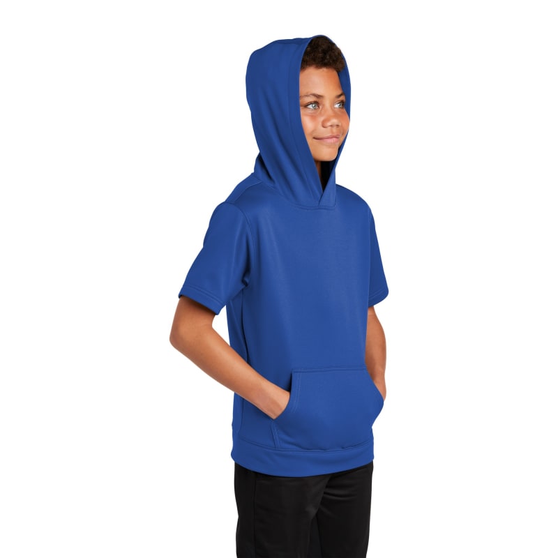 Sport-Tek Youth Sport-Wick Fleece Short Sleeve Hooded Pullover. 12