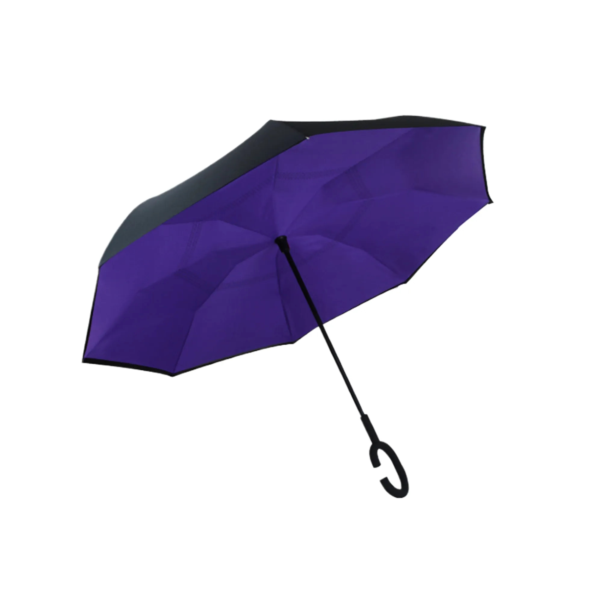 MOQ20 8 Rib C Handle Double Layer Reverse Umbrella 3