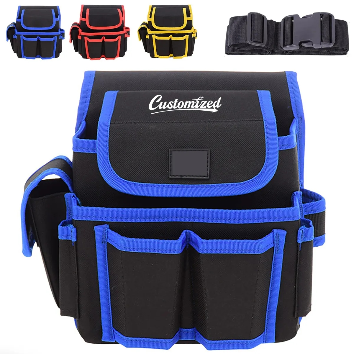 Durable Multi-Pocket Work Belt Tool Pouch Waist Bag 5
