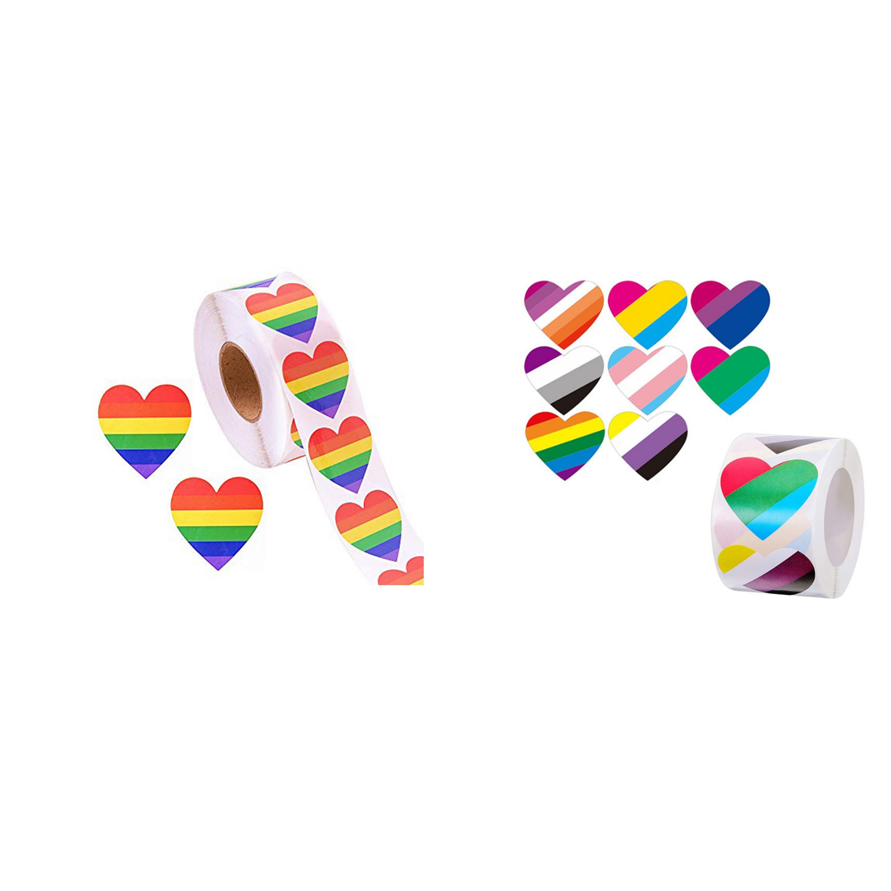 Pride Heart Shape Sticker 1 Roll 3