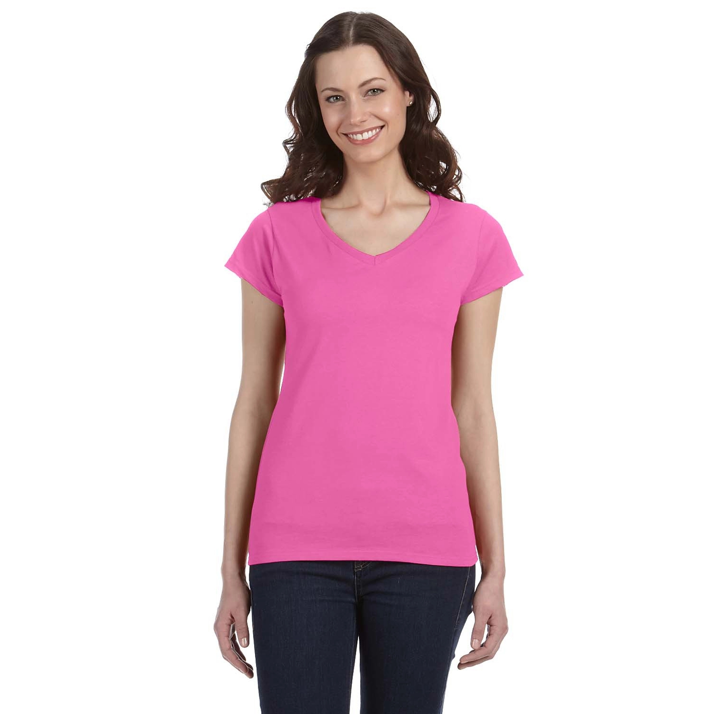 Gildan ladies' Softstyle 4.5 oz Fitted V-Neck T-Shirt 7