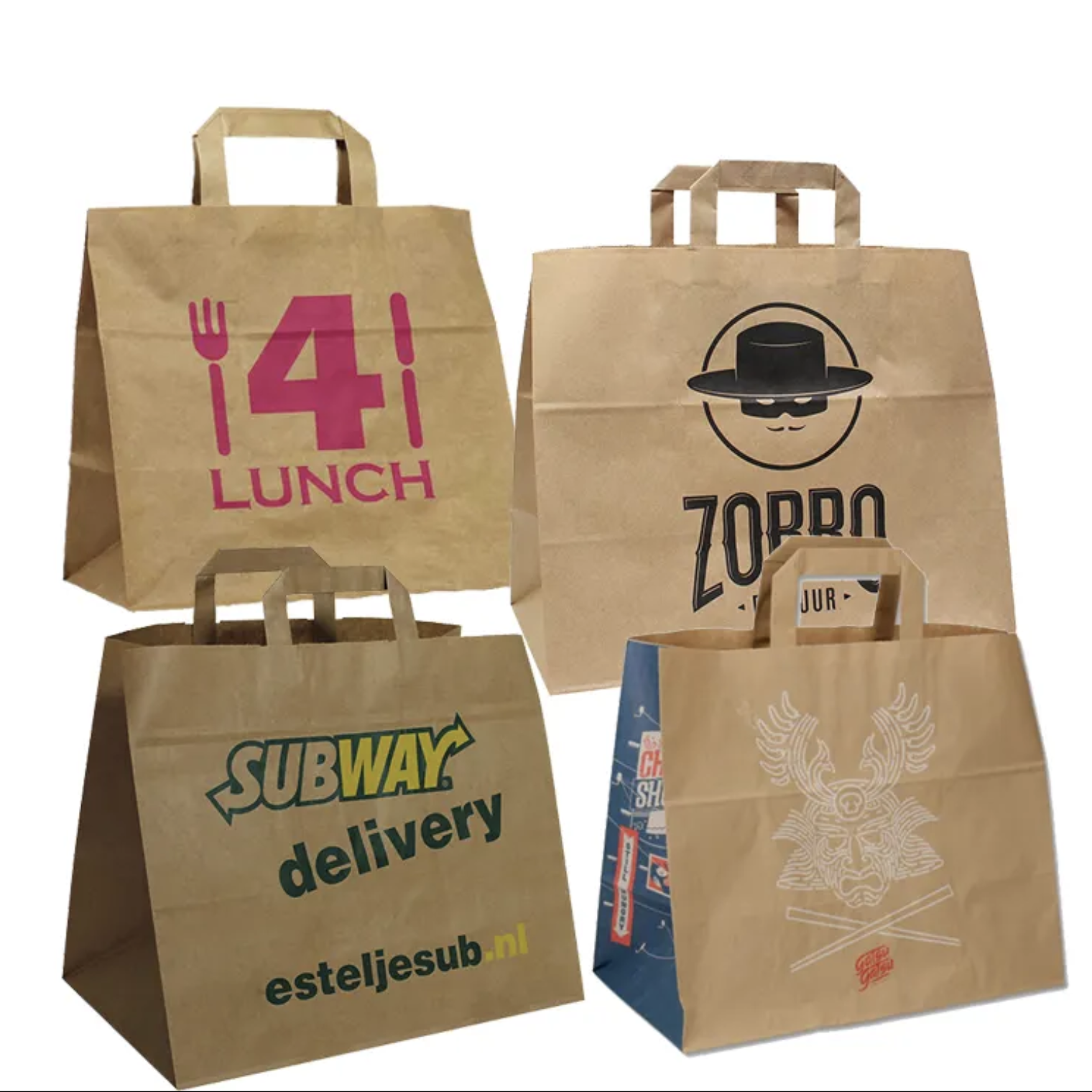 Large Kraft Paper Shopping Grocery Bags with Handles 1