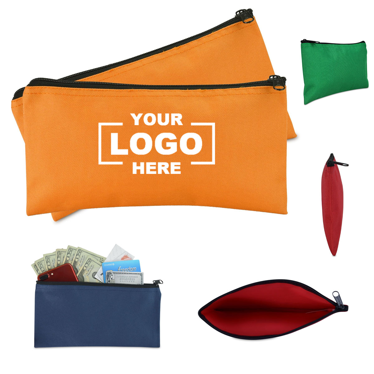 Cotton Canvas Zipper Pouch, custom tote bag with logo imprint 4