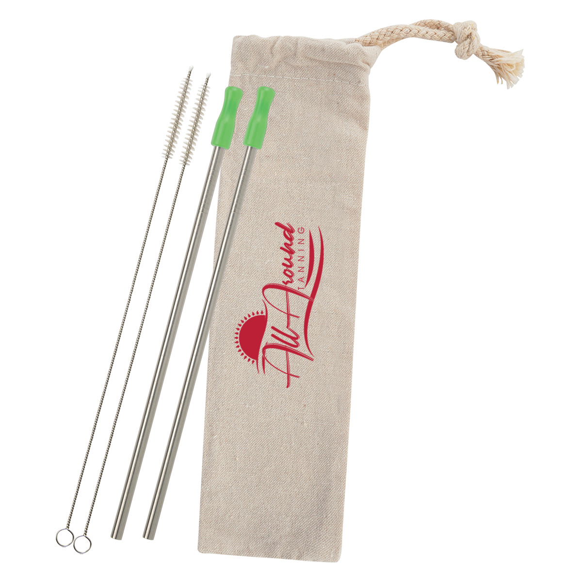 2-Pack Stainless Straw Kit with Cotton Pouch 9