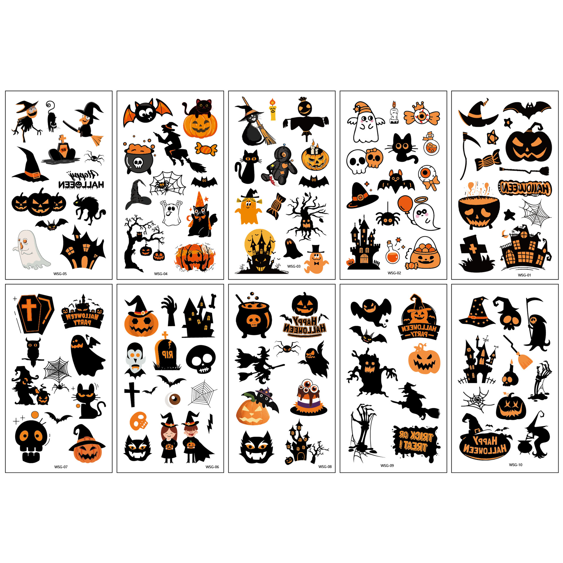 Halloween Temporary Tattoo Set (10 Sheets) 8