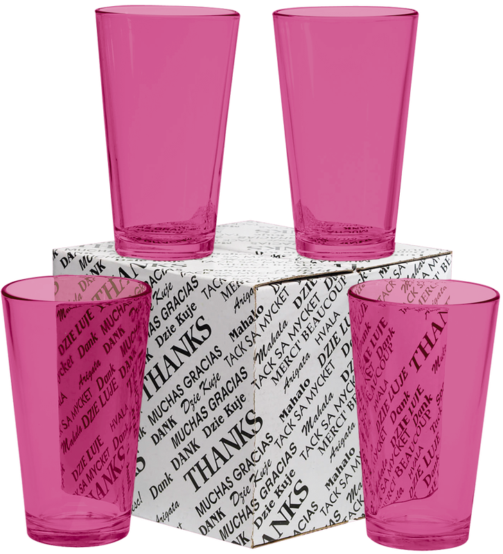 16 oz. Mixing Glass Thank You Set 2