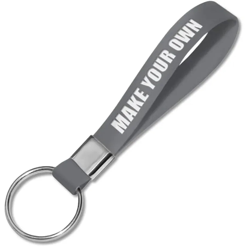 Screen Printed Silicone Wristband Keychain 5