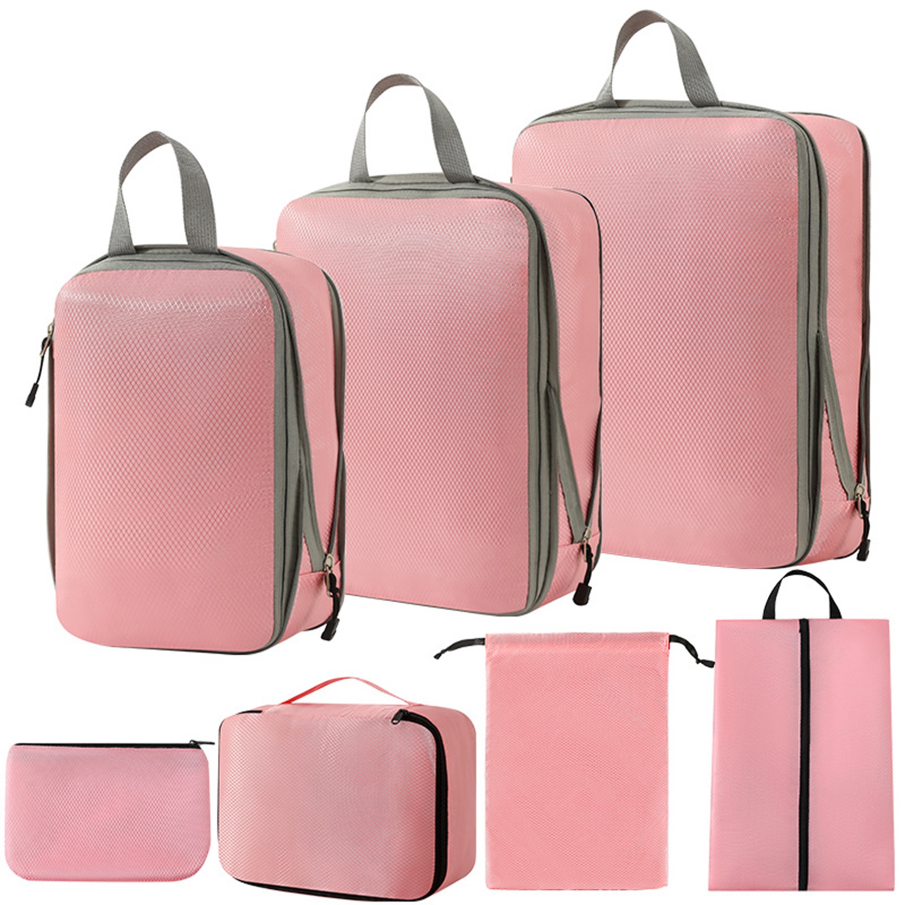 7 Set Travel Compression Packing Cubes Bags 2