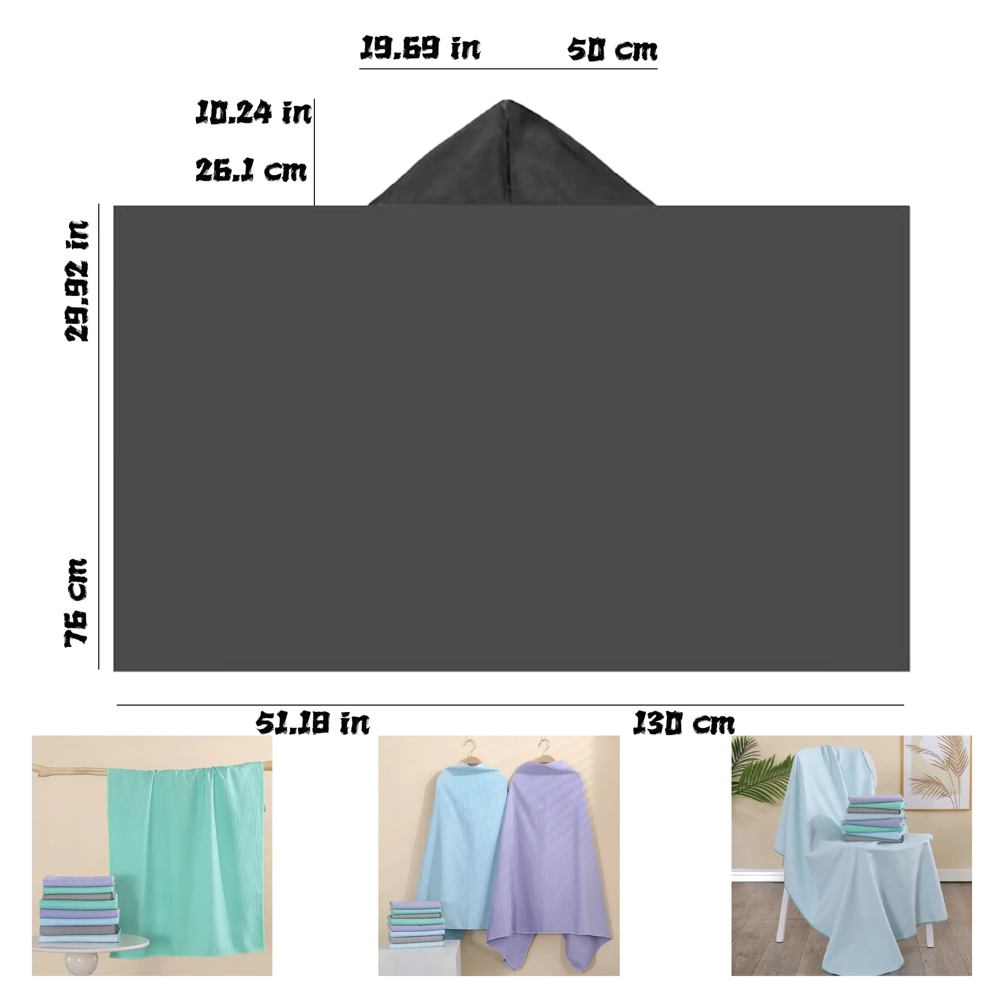 Kids' Hooded Beach Poncho Towel 5