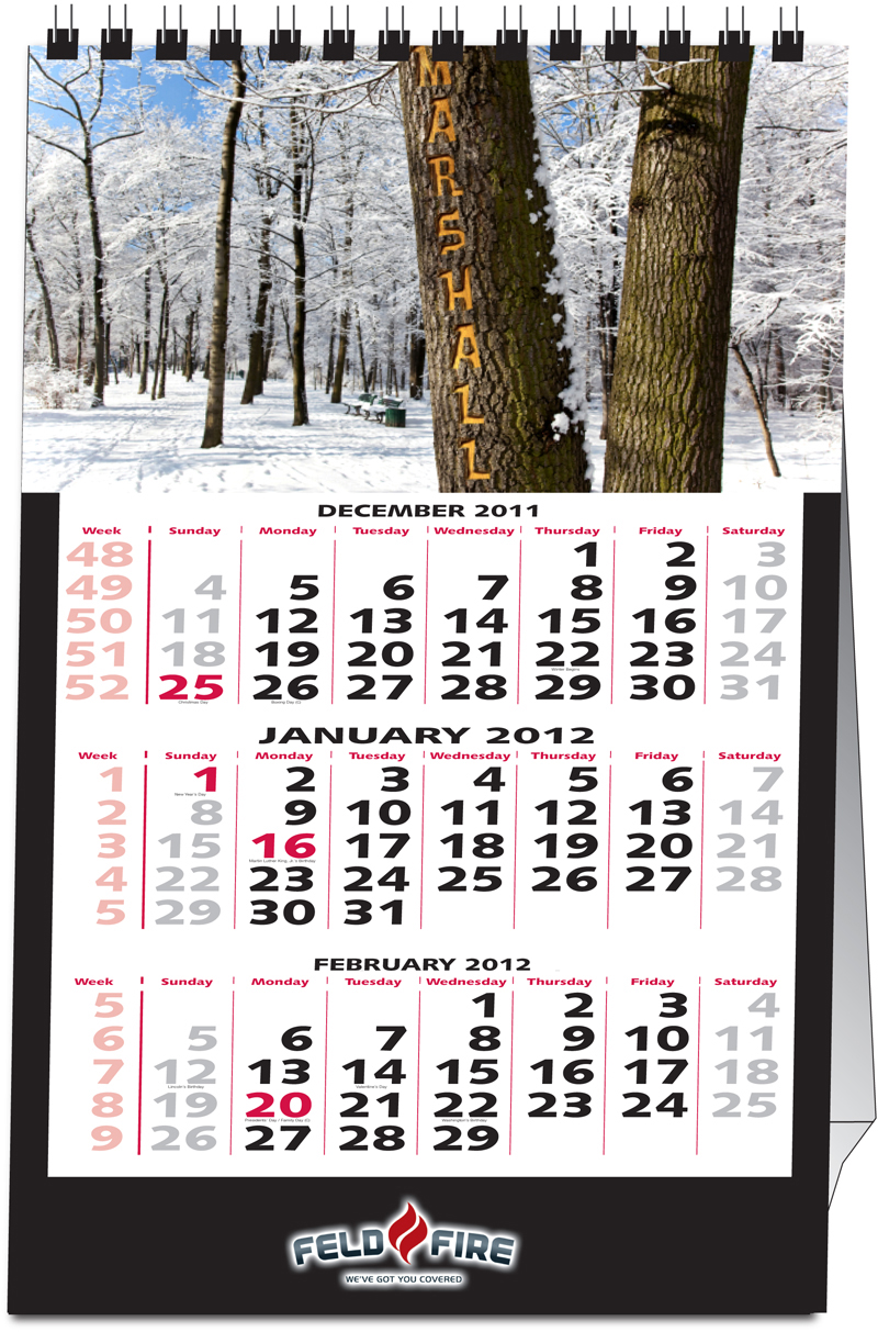 Personalized 12 Photo Tent Desk Calendar 1