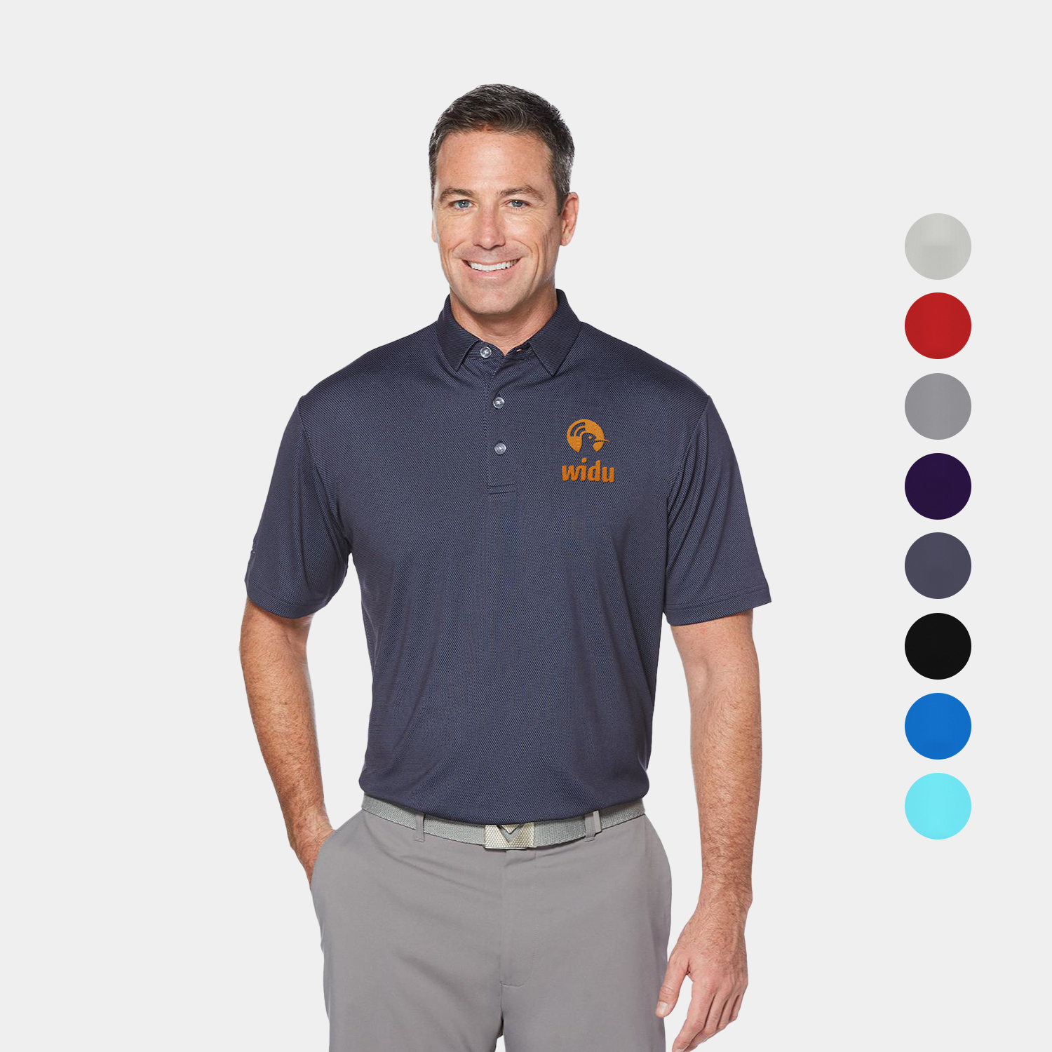 Callaway® Birdseye UPF 50+ Men's Cooling Polo Shirt with Custom Logo 2