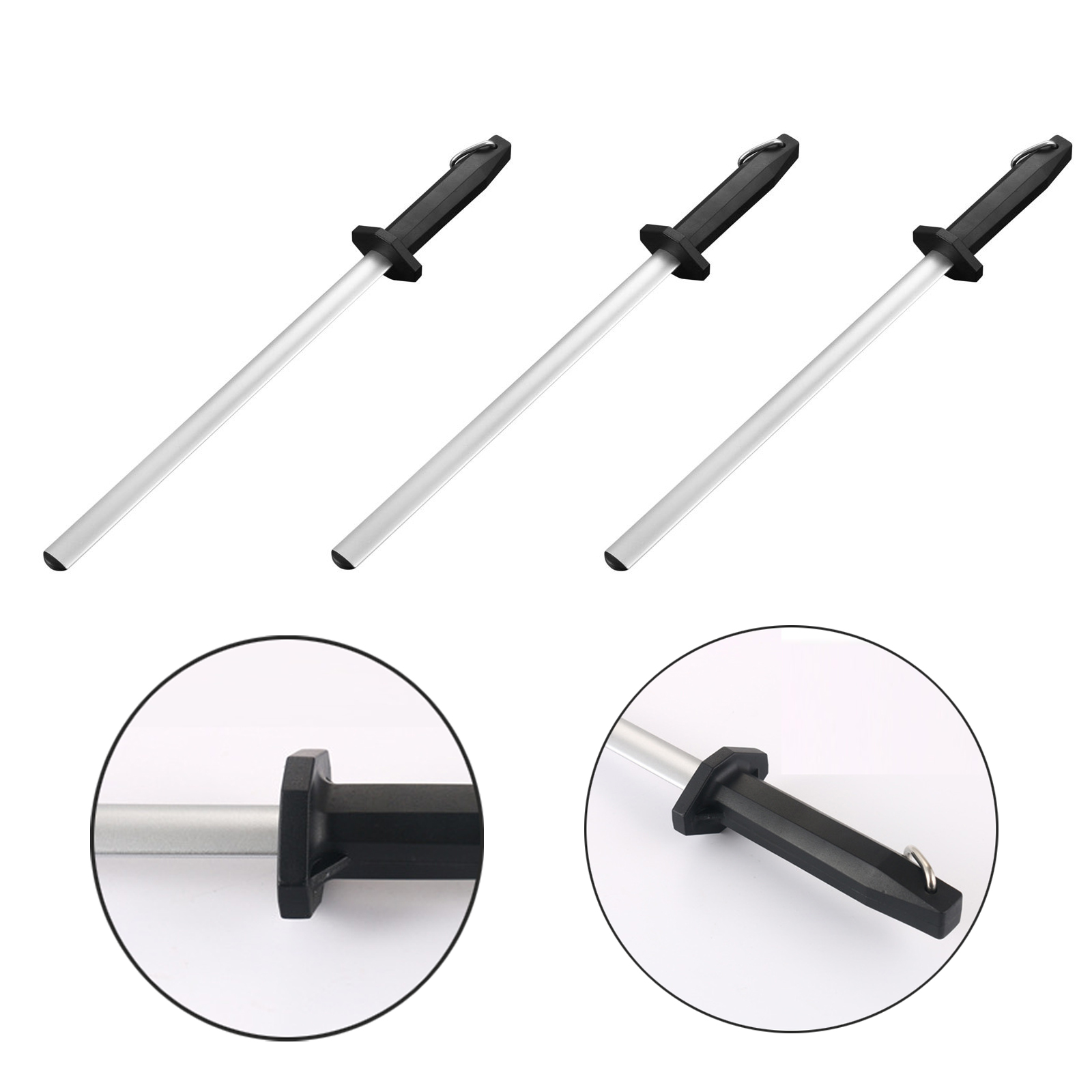 Fine Honing Rod Steel Kitchen Knife Sharpener Stick 2